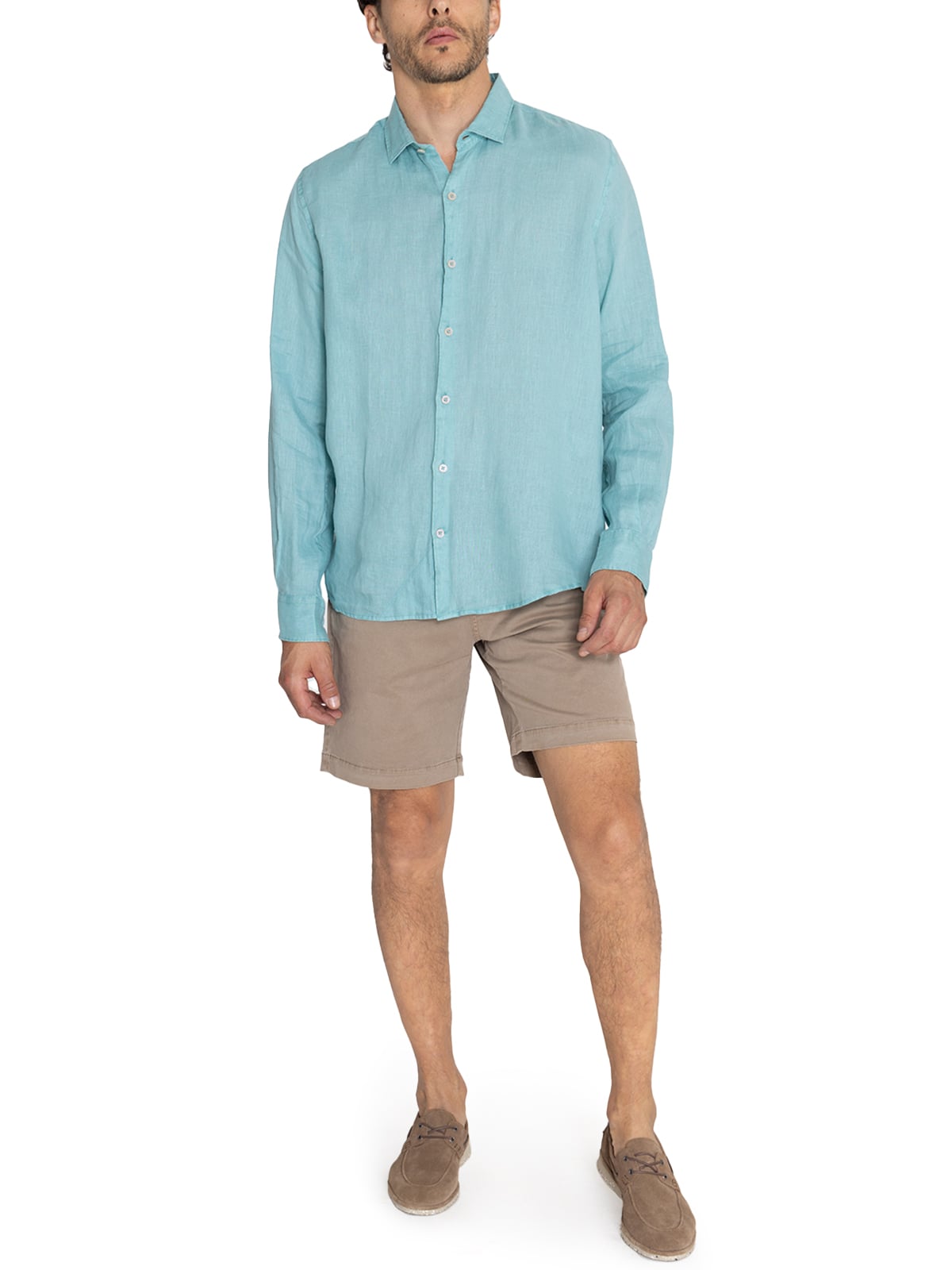 CAMISA LINO ORGÁNICO TURQUESA LINENPRO HOMBRE ROCKFORD - 9