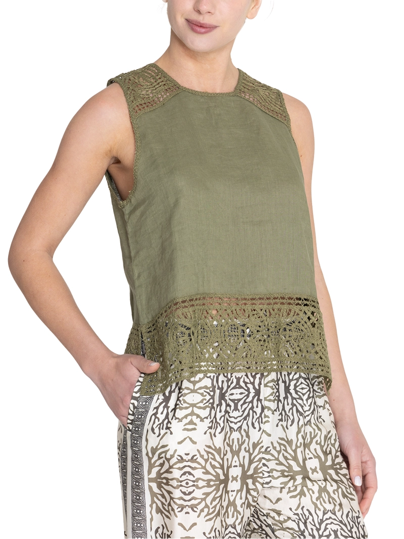 BLUSA LINO ORGÁNICO VERDE MELE MUJER ROCKFORD - 5