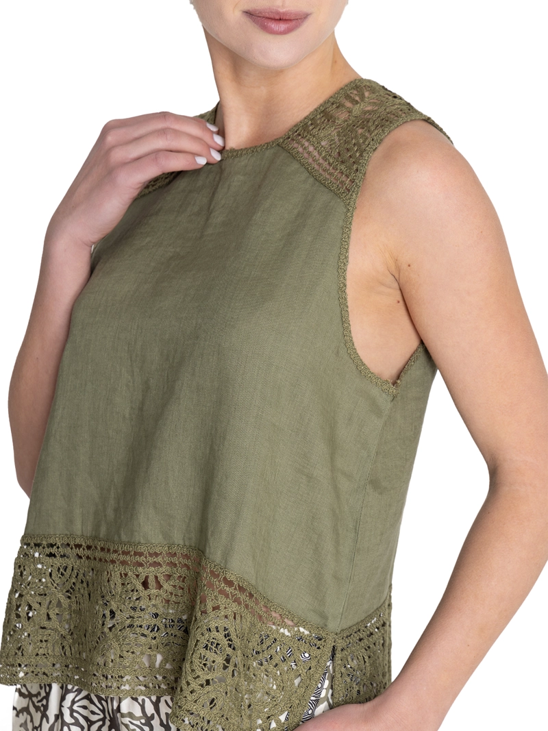 BLUSA LINO ORGÁNICO VERDE MELE MUJER ROCKFORD - 8