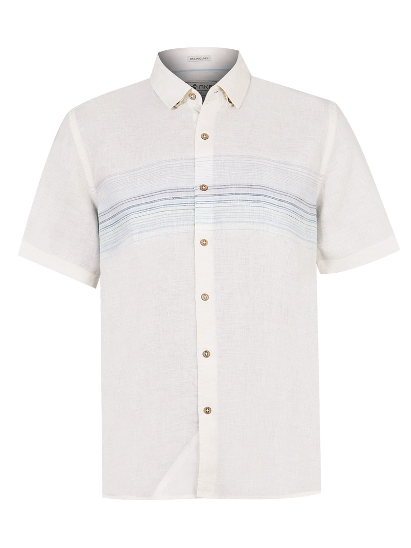 CAMISA LINO ORGÁNICO BEIGE LINENSTRIPE HOMBRE ROCKFORD - 1