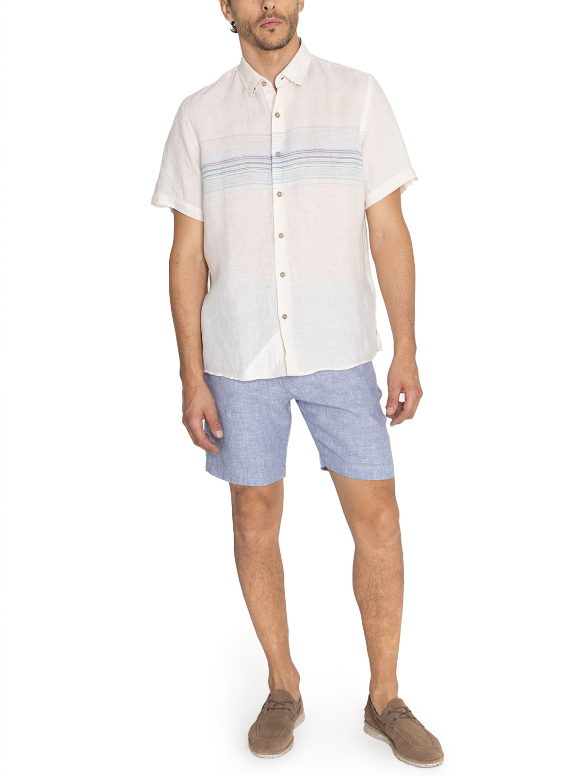 CAMISA LINO ORGÁNICO BEIGE LINENSTRIPE HOMBRE ROCKFORD - 9