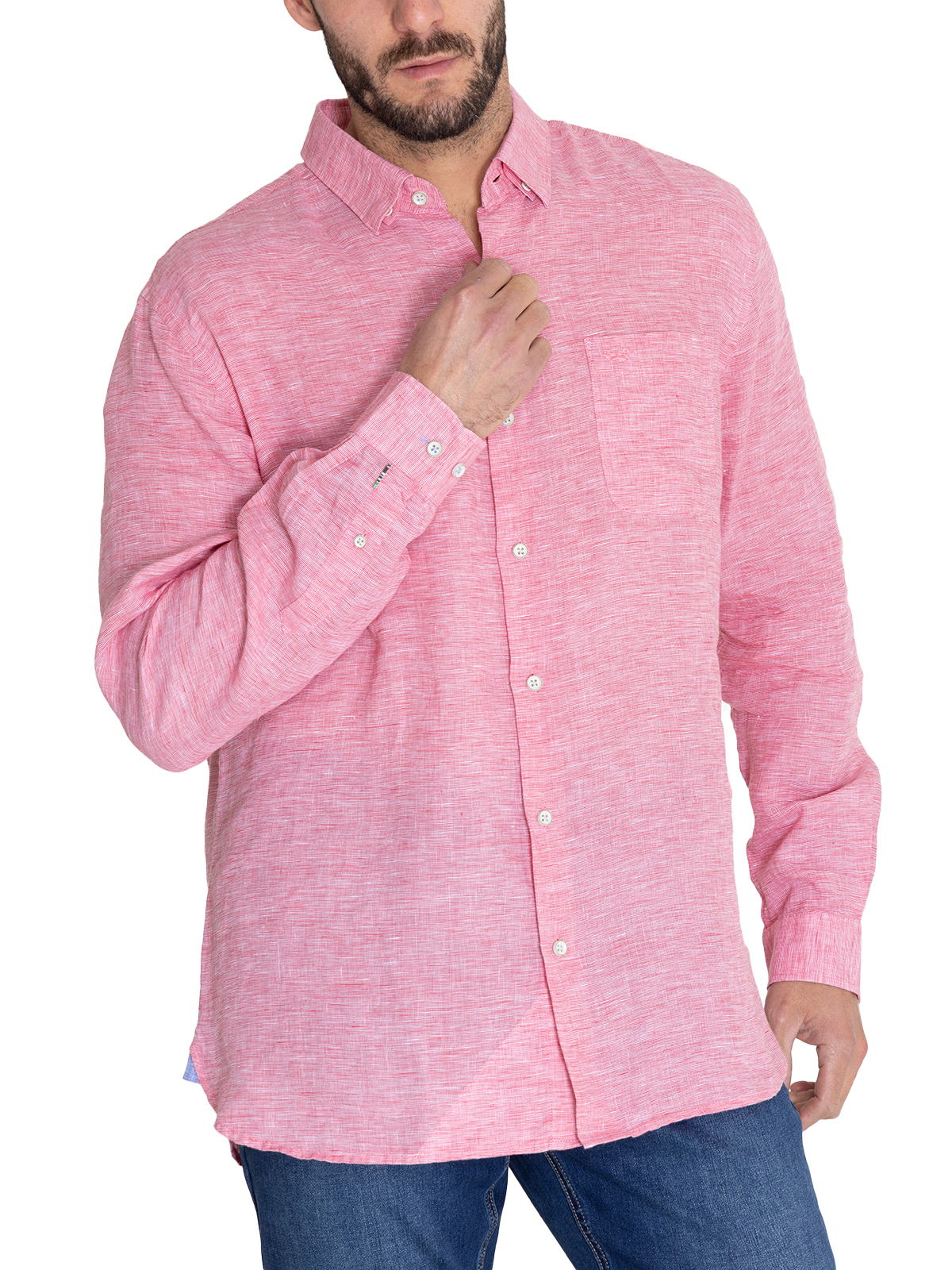 CAMISA LINO ORGÁNICO ROJO LINENTEX HOMBRE ROCKFORD - 6