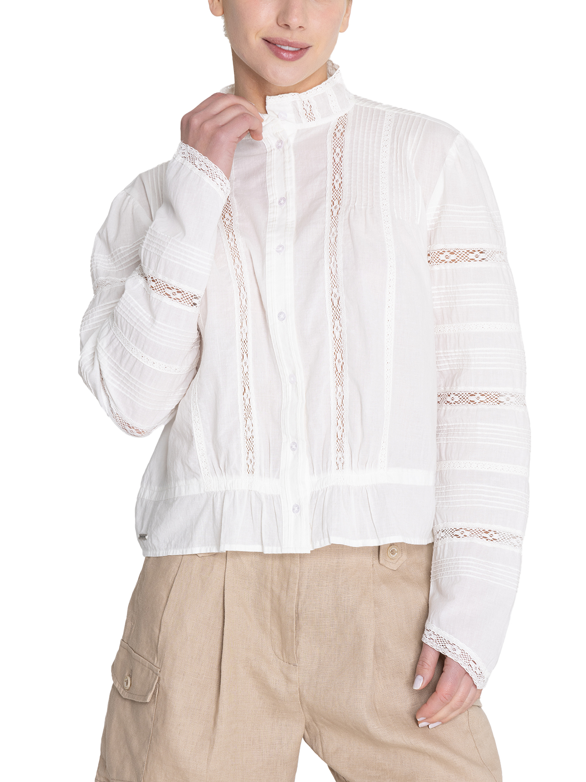 BLUSA ALGODON ORGANICO BLANCO CRETA MUJER ROCKFORD - 5