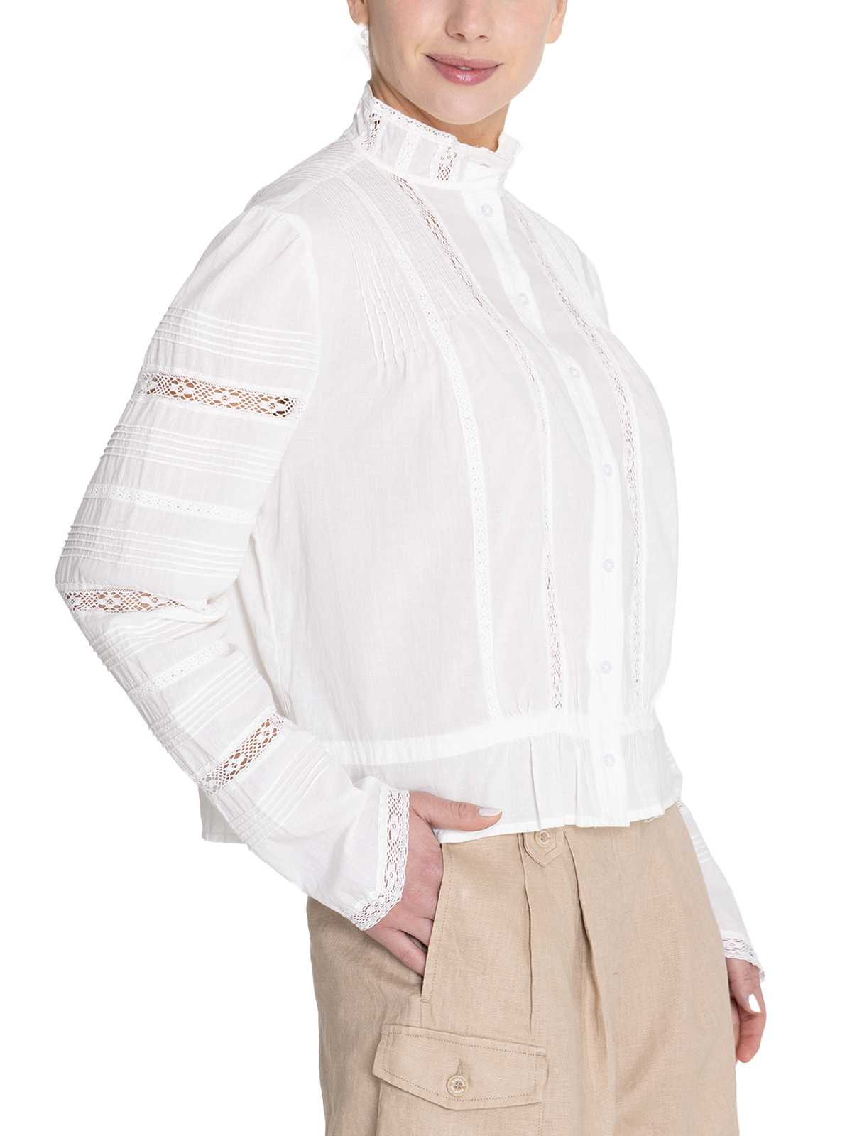 BLUSA ALGODON ORGANICO BLANCO CRETA MUJER ROCKFORD - 6