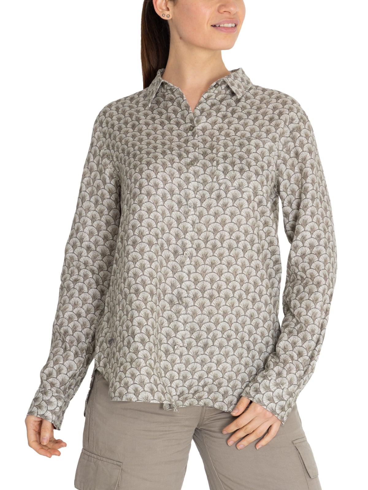 BLUSA LINO ORG VERDE MUSGO LIRIOPRINT MUJER ROCKFORD - 5