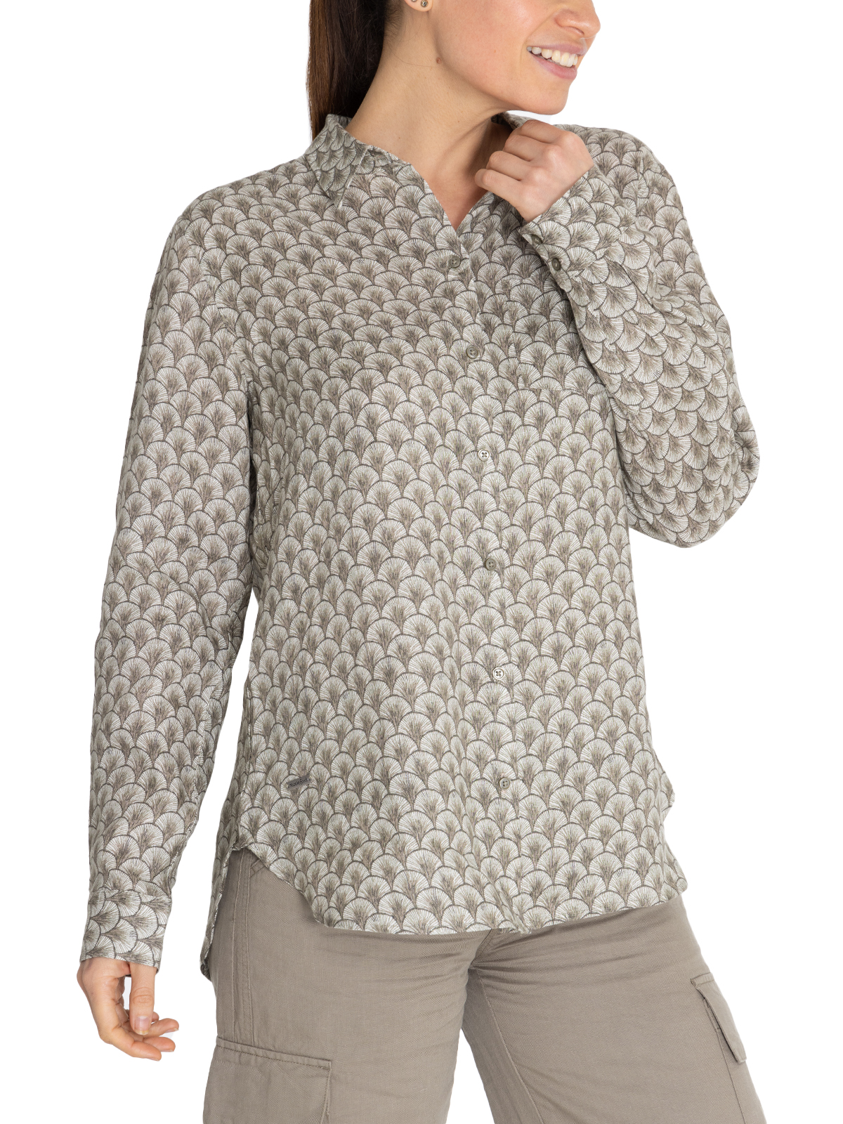 BLUSA LINO ORG VERDE MUSGO LIRIOPRINT MUJER ROCKFORD - 6