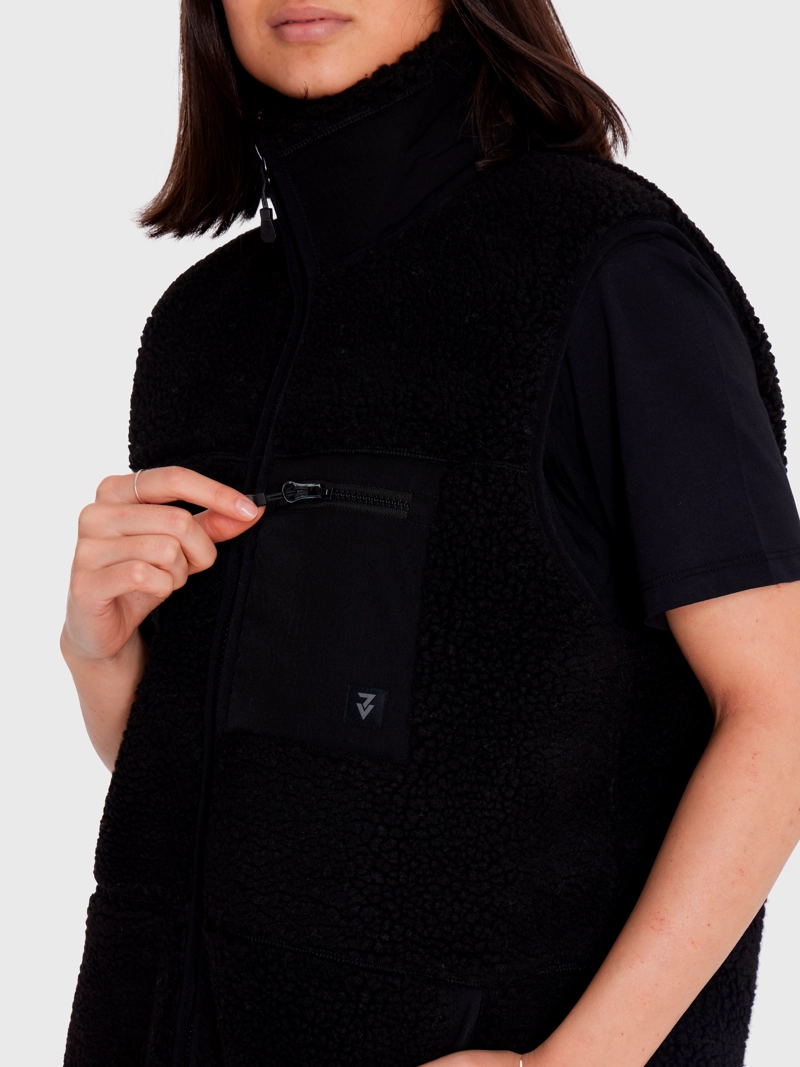 POLAR VEST SHERPA SIN MANGAS NEGRO HOMBRE 7VEINTE - 3