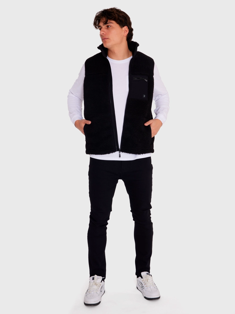 POLAR VEST SHERPA SIN MANGAS NEGRO HOMBRE 7VEINTE - 5