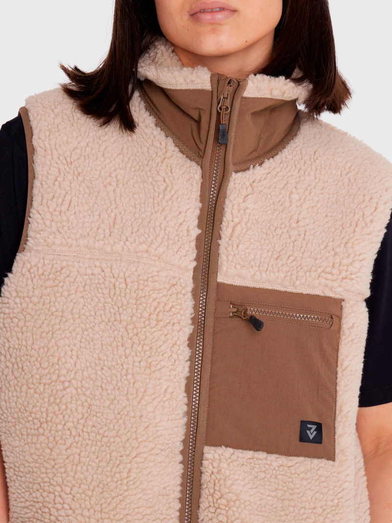 POLAR VEST SHERPA SIN MANGAS CAFÉ CLARO HOMBRE 7VEINTE - 3