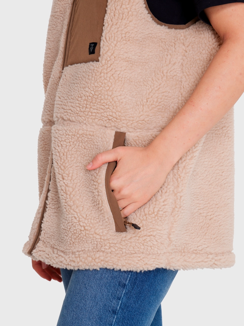 POLAR VEST SHERPA SIN MANGAS CAFÉ CLARO HOMBRE 7VEINTE - 4