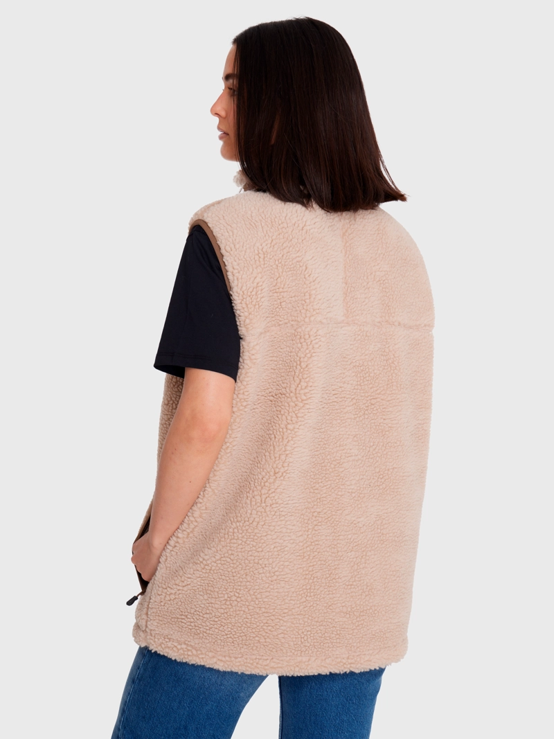 POLAR VEST SHERPA SIN MANGAS CAFÉ CLARO HOMBRE 7VEINTE - 5
