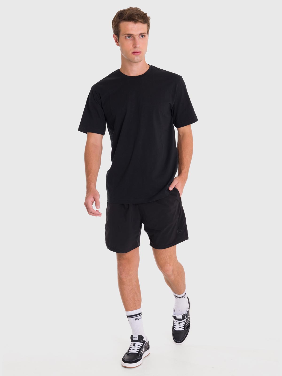 POLERA DEPORTIVA HOMBRE PRINTED T-SHIRT NEGRO BSOUL - 2