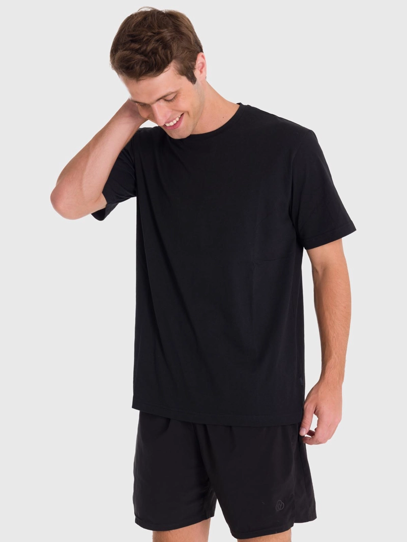 POLERA DEPORTIVA HOMBRE PRINTED T-SHIRT NEGRO BSOUL - 4