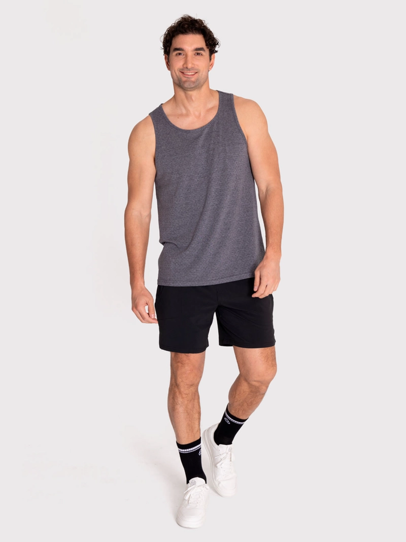 POLERA DEPORTIVA HOMBRE TRAINING VEST GRIS OSCURO BSOUL - 2