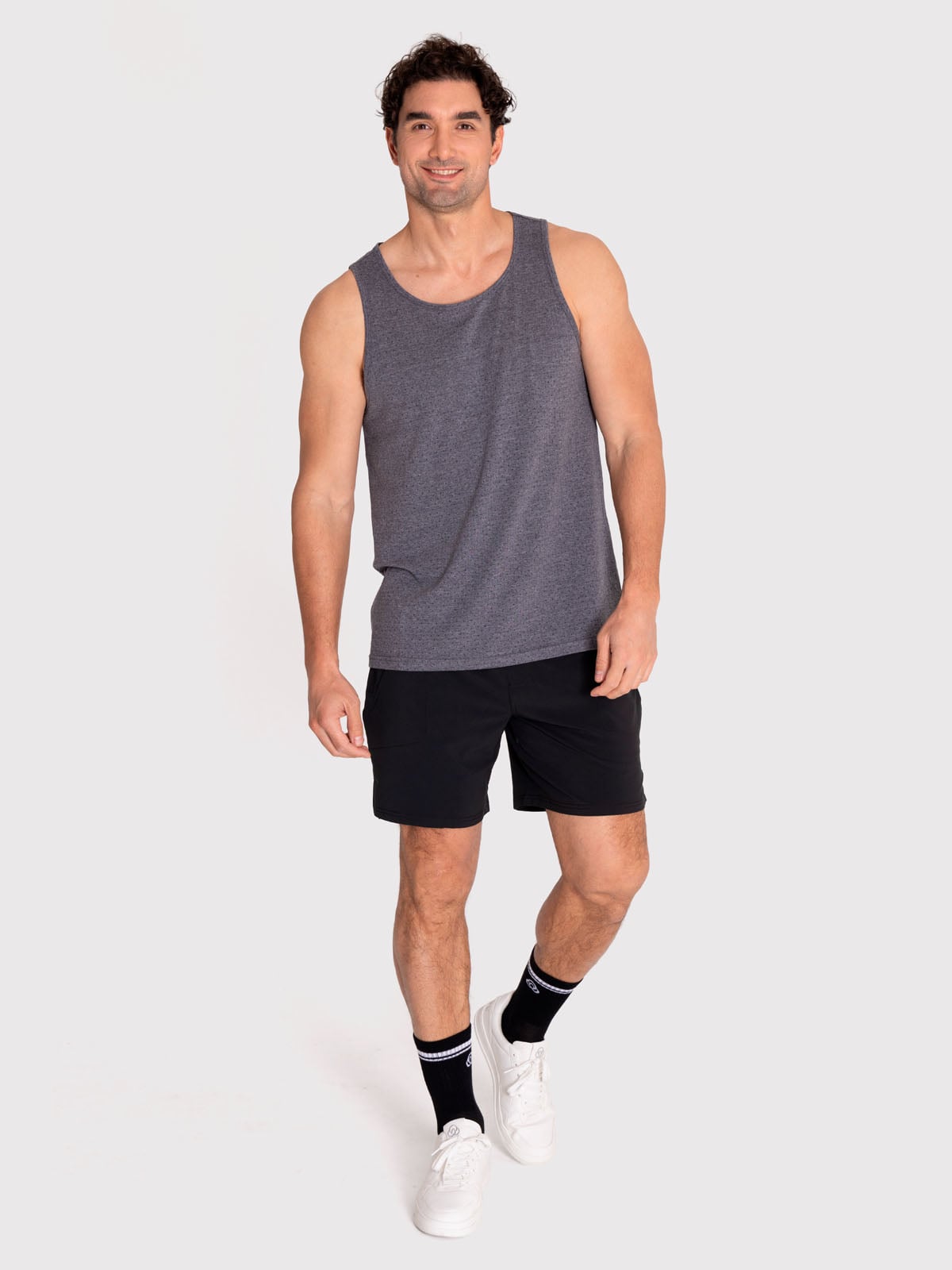 POLERA DEPORTIVA HOMBRE TRAINING VEST GRIS OSCURO BSOUL - 2