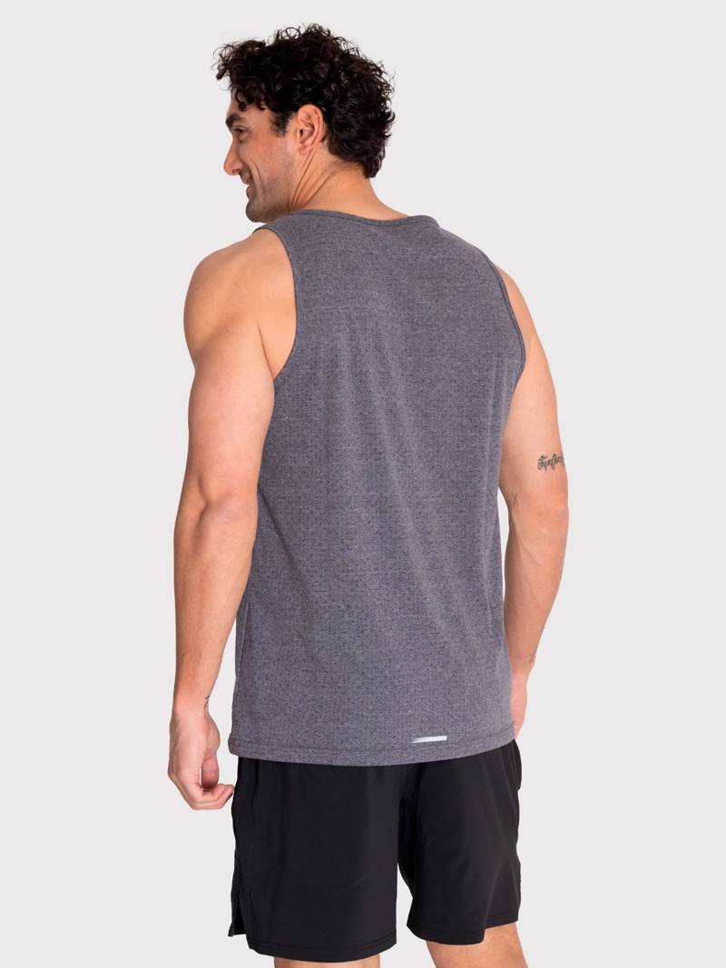 POLERA DEPORTIVA HOMBRE TRAINING VEST GRIS OSCURO BSOUL - 3
