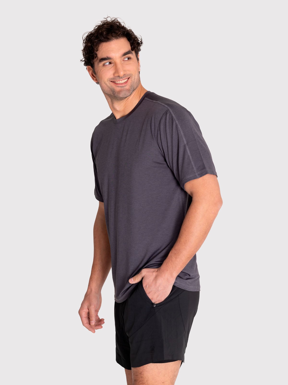 POLERA DEPORTIVA HOMBRE TRAIN SHIRT GRIS OSCURO BSOUL - 4