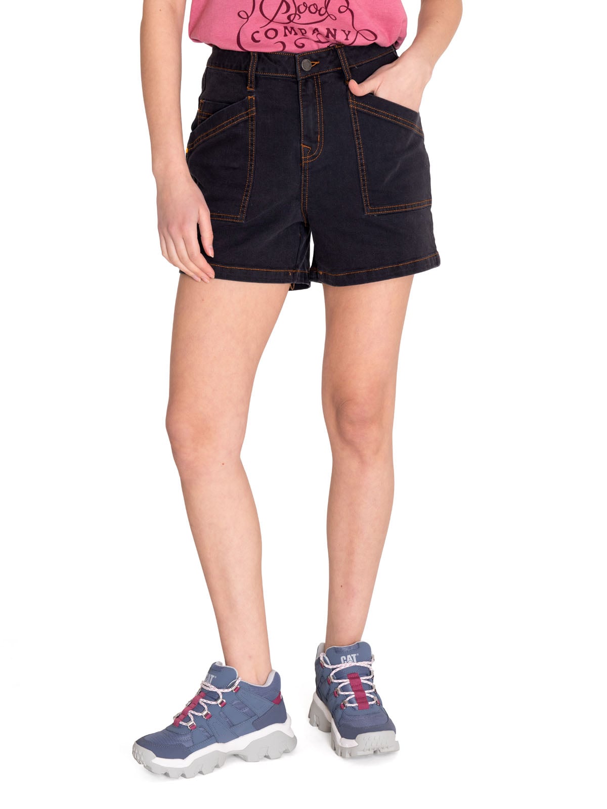 SHORT ALGODÓN MUJER CAT GRIS TRIBLEND STRETCH DENIM - 1