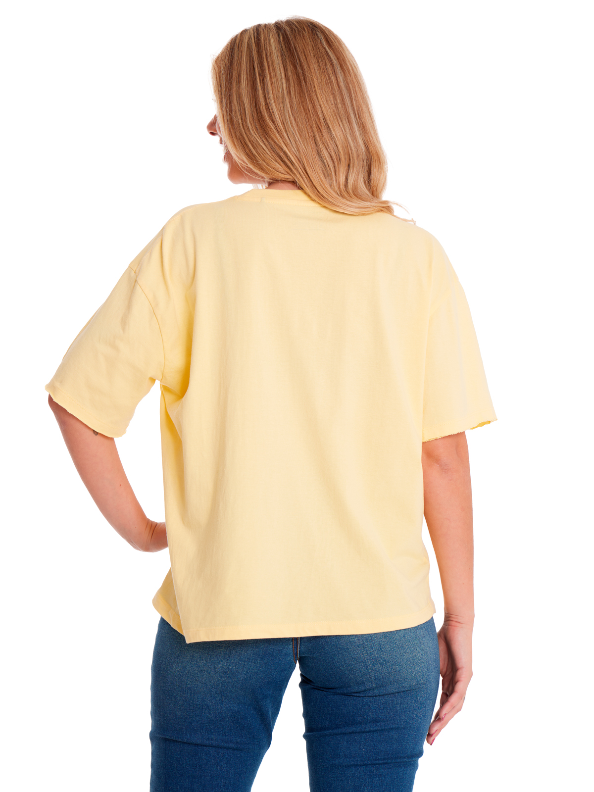 POLERA MANGA CORTA MUJER BOXY HW GRAPHIC1 AMARILLO CAT - 5