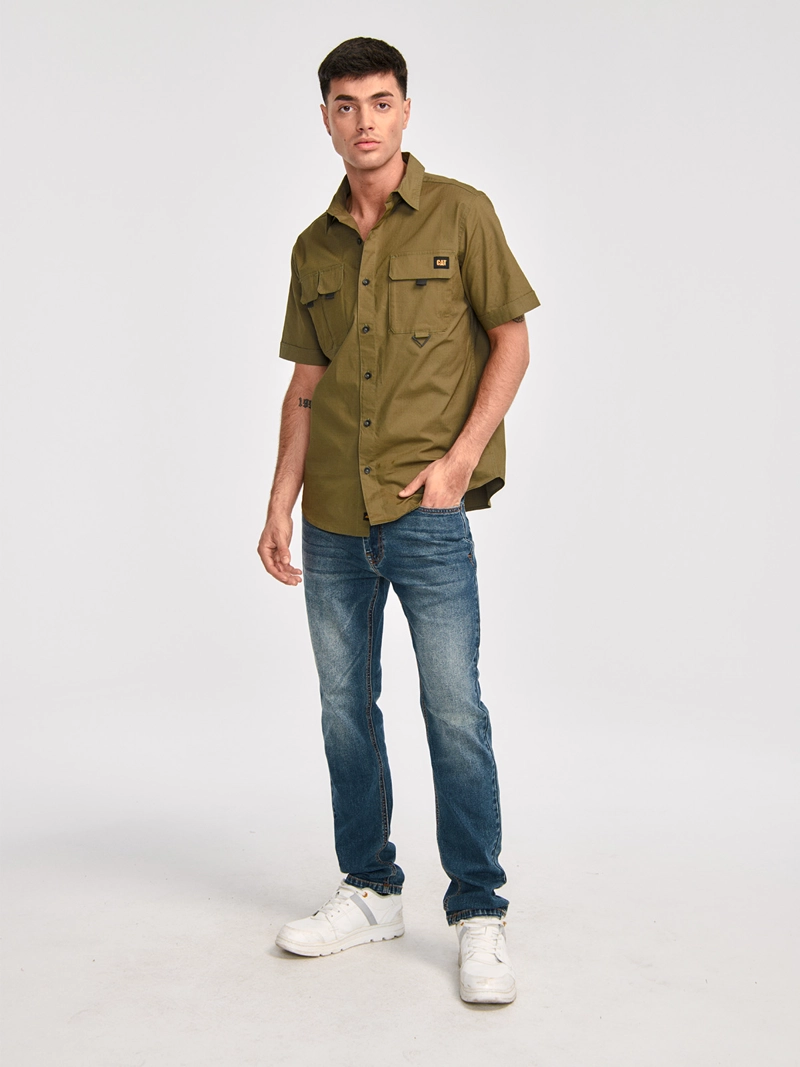 CAMISA MANGA CORTA HOMBRE UTILITY S/S SHIRT VERDE CAT - 2