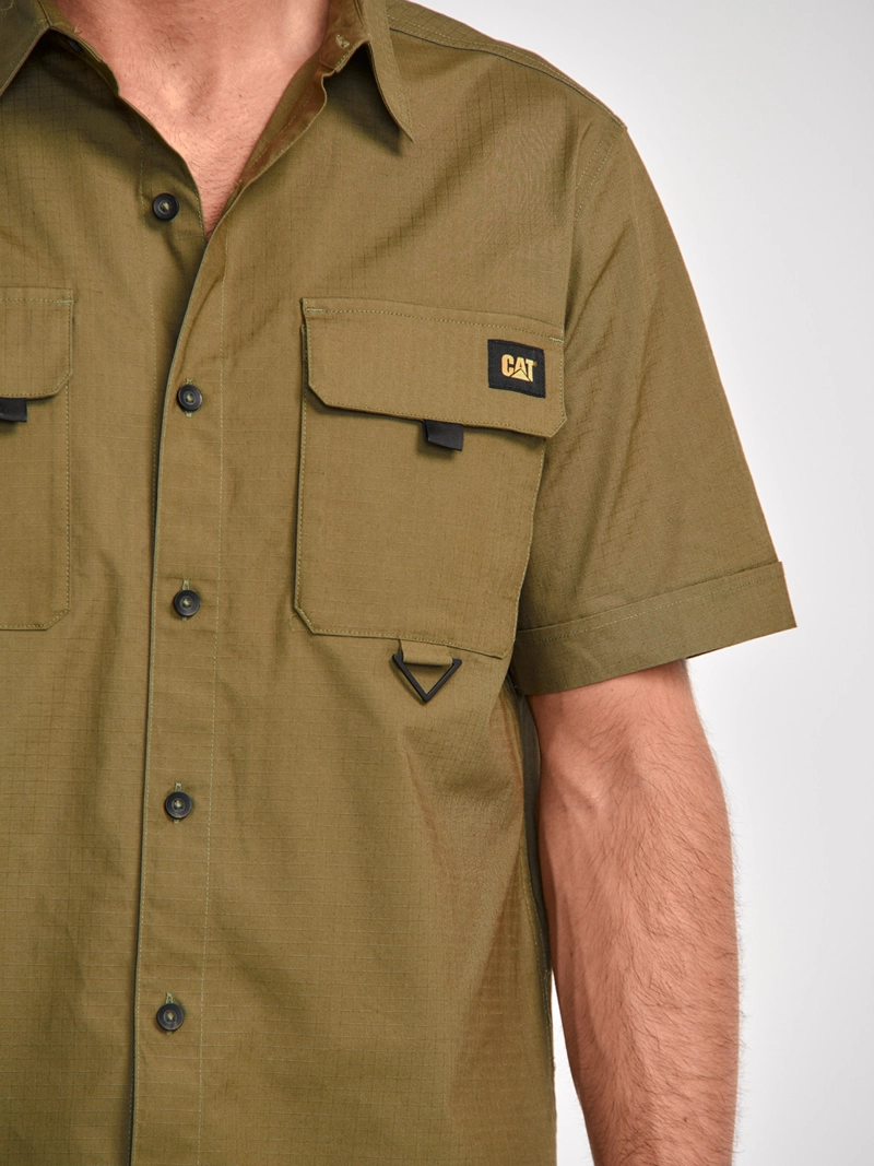 CAMISA MANGA CORTA HOMBRE UTILITY S/S SHIRT VERDE CAT - 6