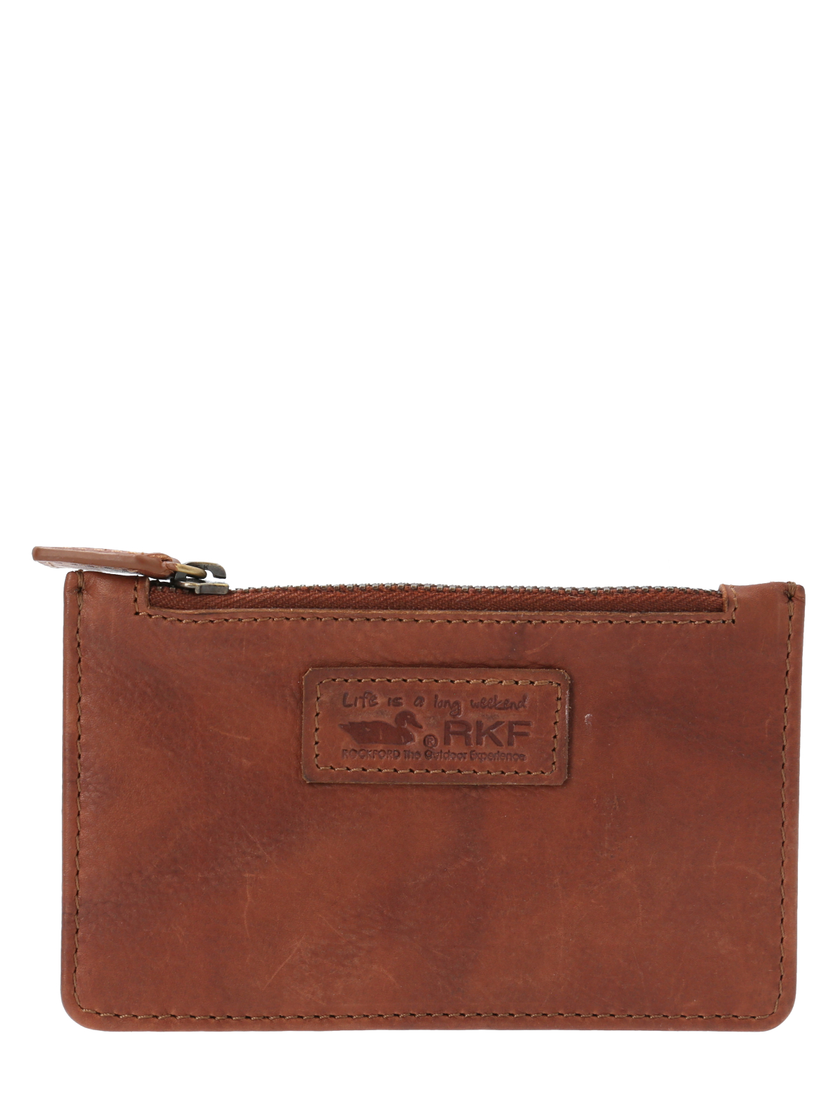 BILLETERA CUERO CAFÉ AQ ANDREW CARDZIP UNISEX ROCKFORD - 1