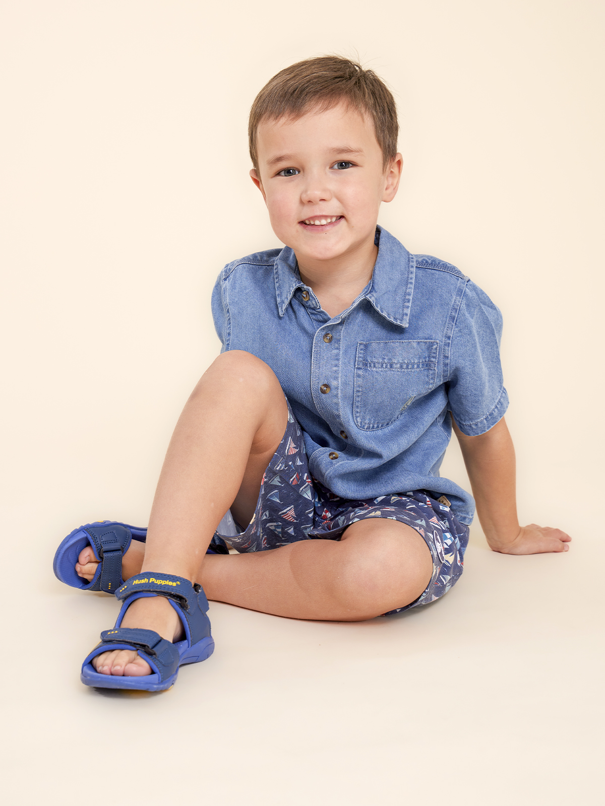 SANDALIAS NIÑO HUSH-PUPPIES ANDADO AZUL - 2