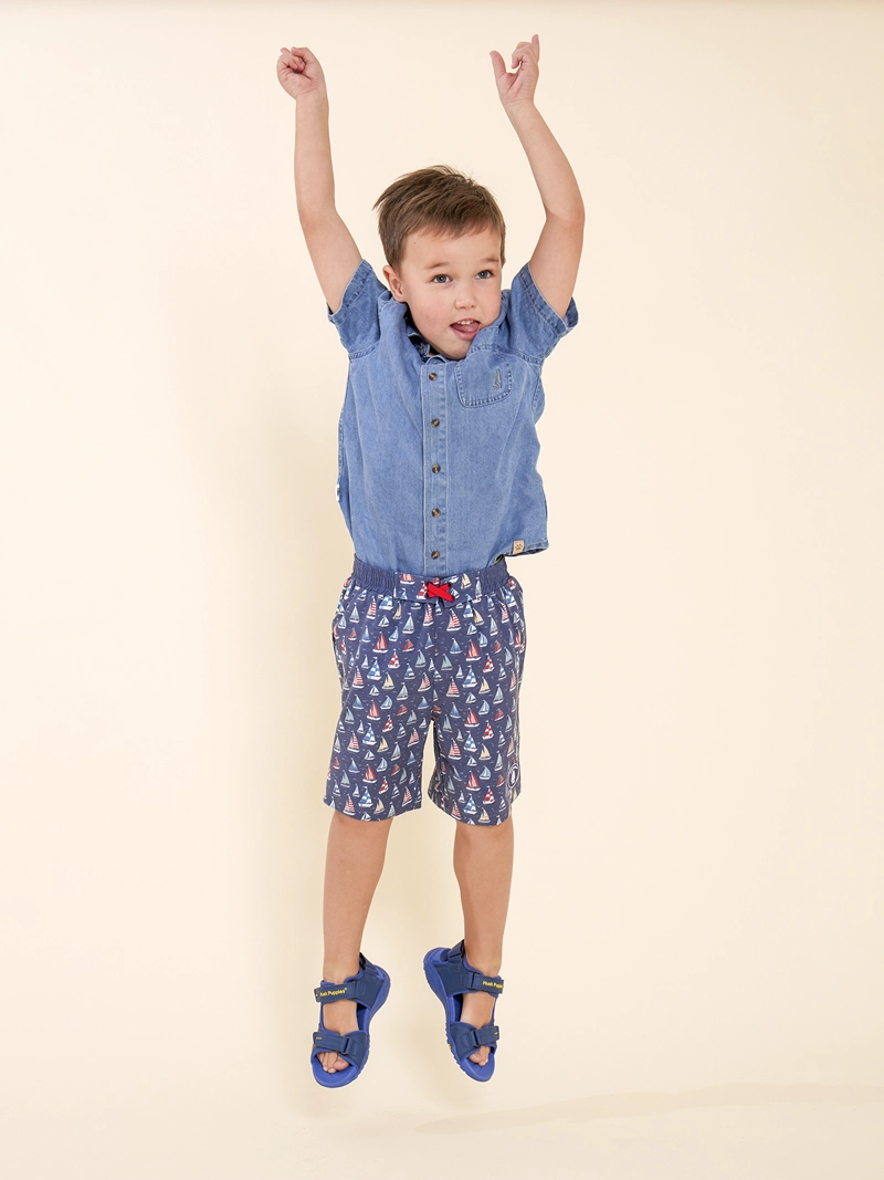 SANDALIAS NIÑO HUSH-PUPPIES ANDADO AZUL - 4