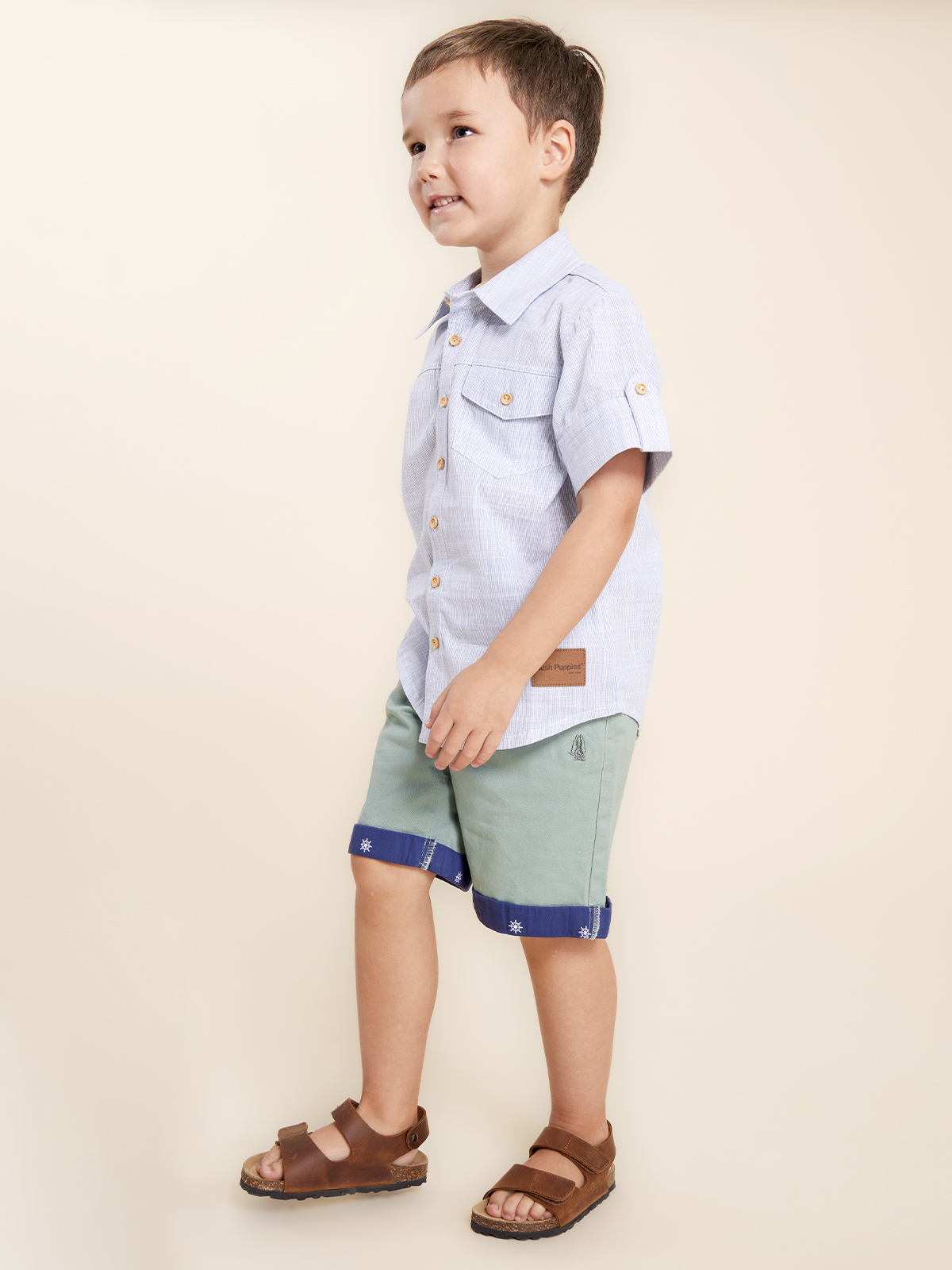 SANDALIAS NIÑO HUSH-PUPPIES CUERO CAFÉ CALEB - 4