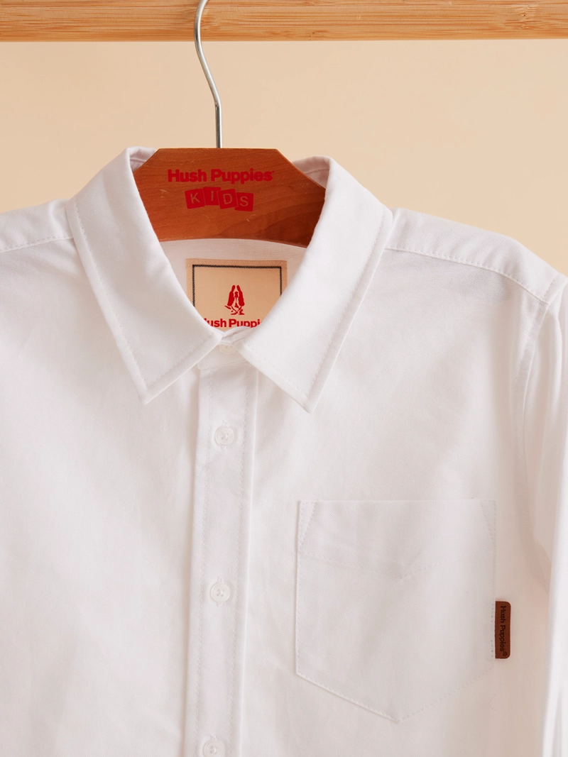 CAMISA ALGODÓN NIÑO HUSH PUPPIES KIDS OXFORD BLANCO - 4
