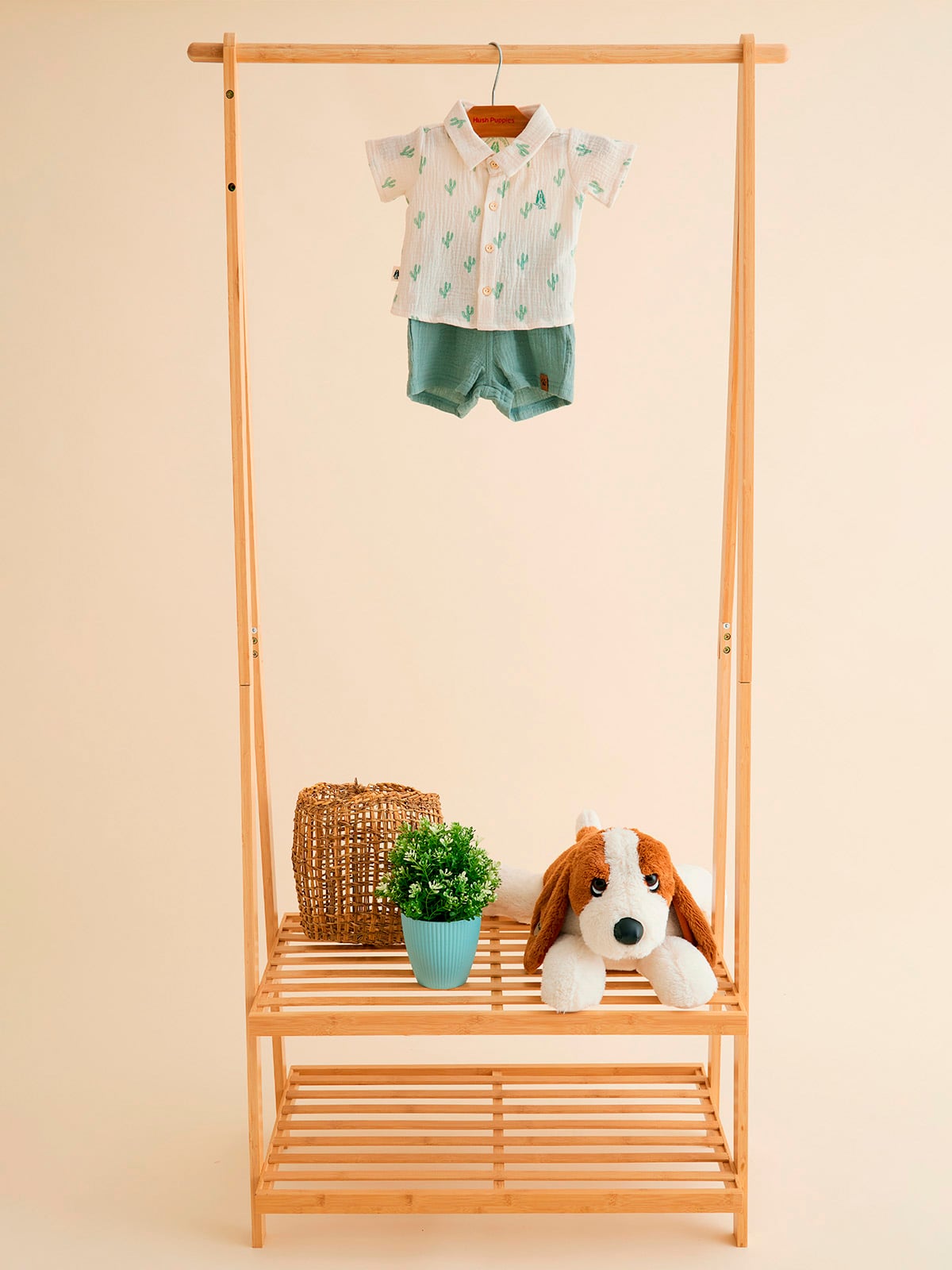 SET PARA BEBE ALGODON NIÑO HUSH-PUPPIES KIDS OLIVA MEMO PANTALON CAMISA - 5