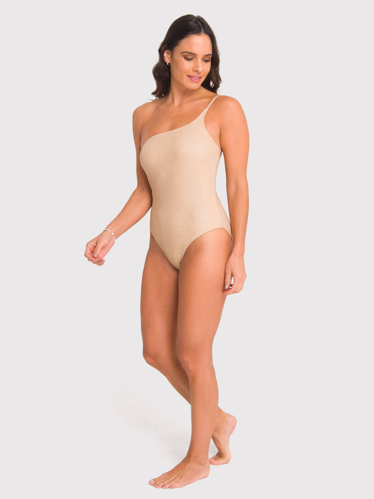 TRAJE DE BAÑO NYLON MUJER BSOUL ONE SHOULDER DORIAN DORIAN BEIGE RADICAL - 3