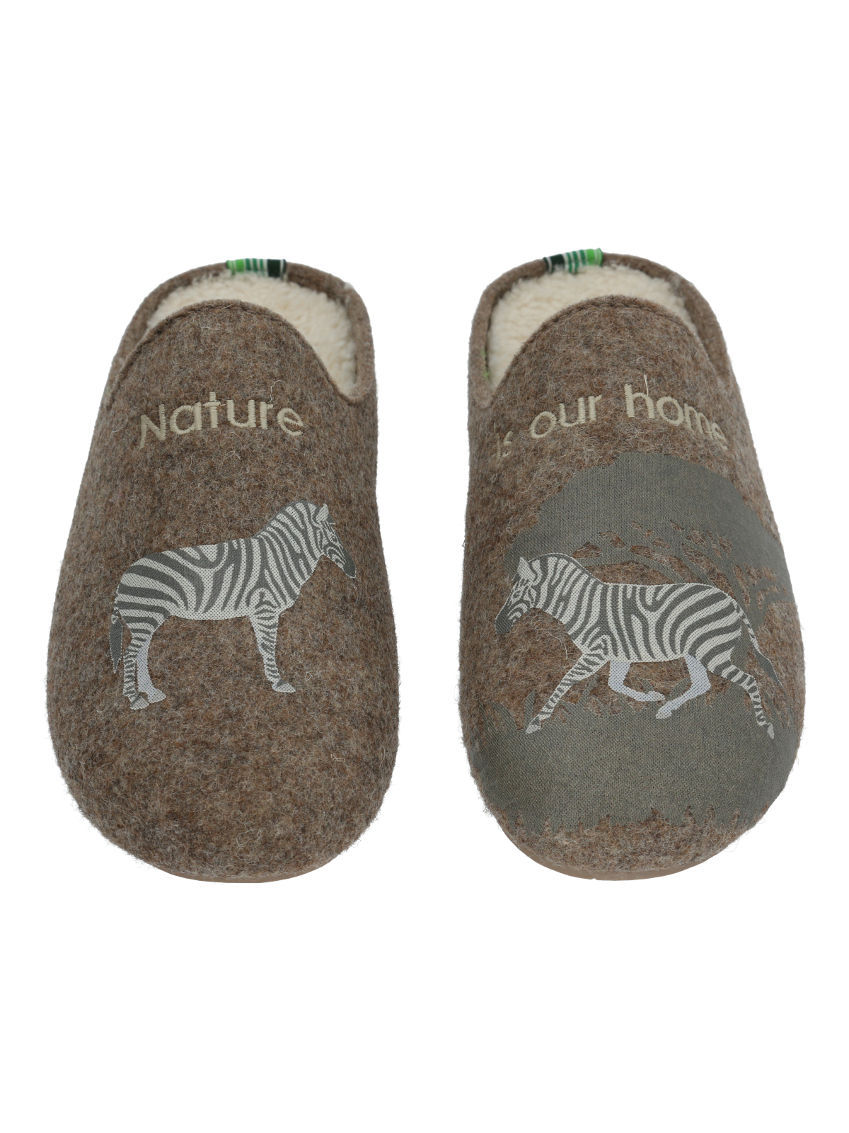 PANTUFLA FIBRA RECICLAD UNISEX SLIP ZEBRA CAFÉ ROCKFORD - 2