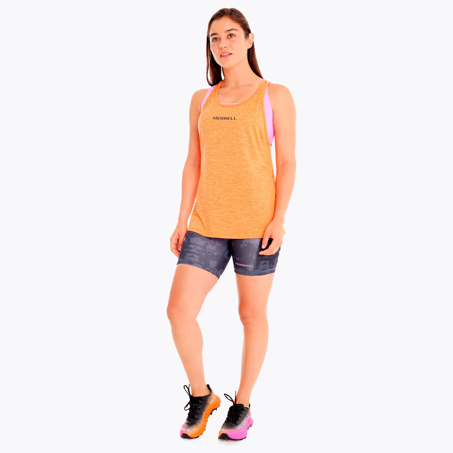POLERA MUJER TRAIL RUNNING EDIC SKYFIRE NARANJO MERRELL - 5