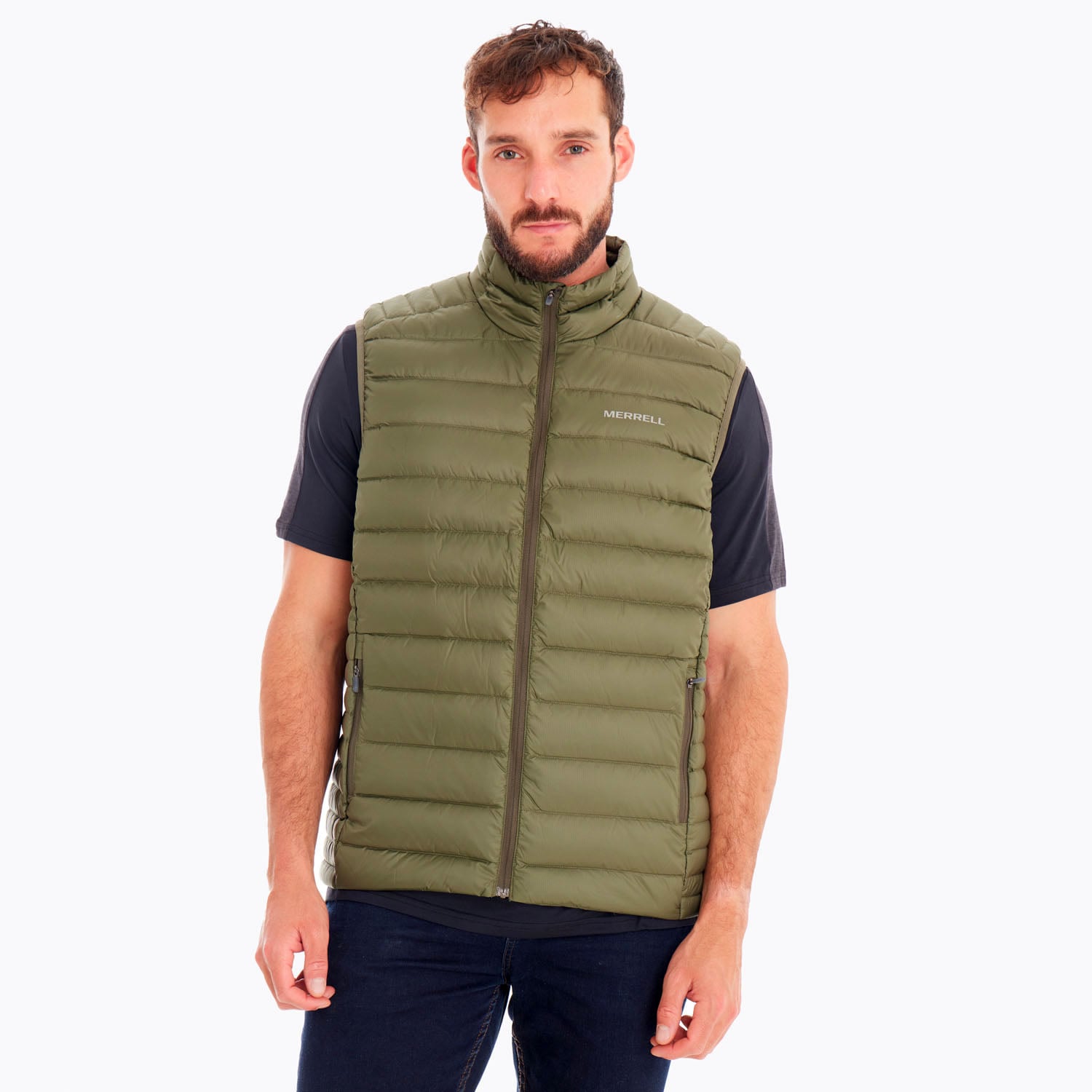 PARKA SIN MANGAS VEST HOMBRE RIDGEVENT TH OLIVA MERRELL - 1