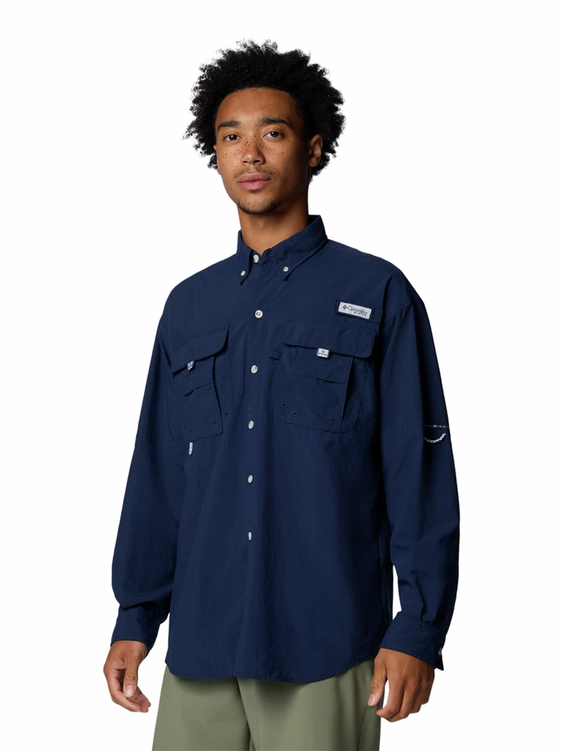 CAMISA MANGA LARGA HOMBRE BAHAMA II SHIRT AZUL COLUMBIA - 2