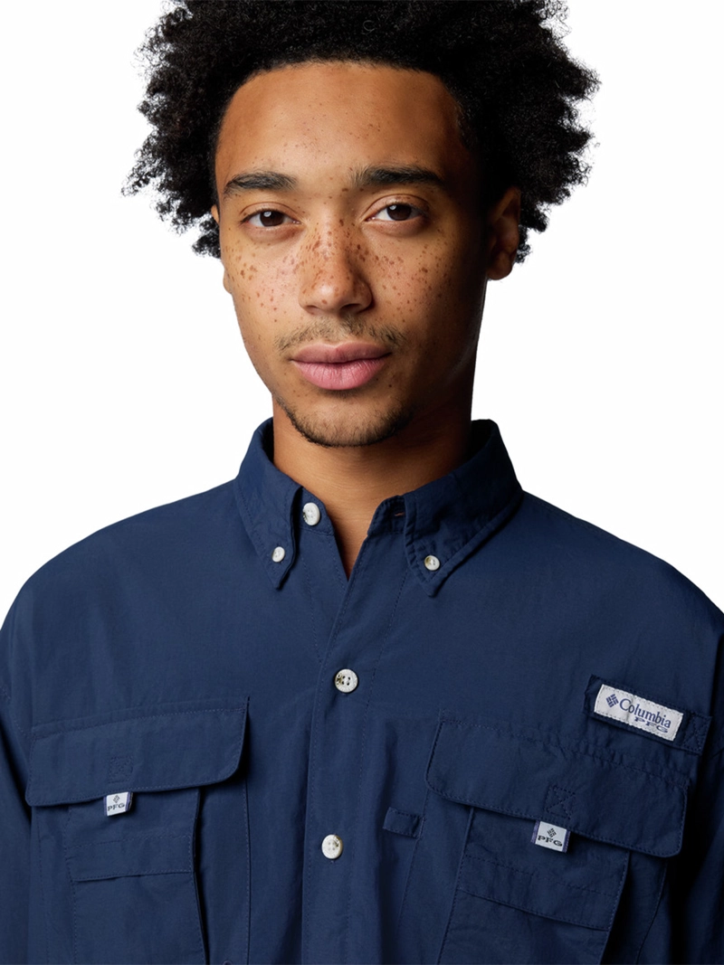 CAMISA MANGA LARGA HOMBRE BAHAMA II SHIRT AZUL COLUMBIA - 4