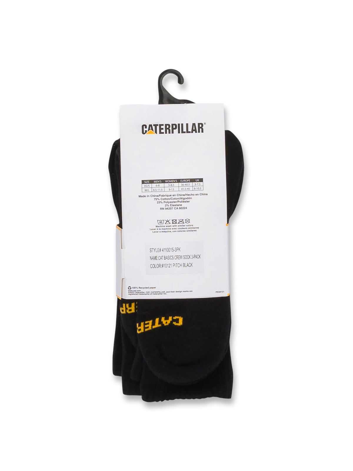 CALCETIN NEGRO CAT BASICS CREW SOCK UNISEX CATERPILLAR - 3