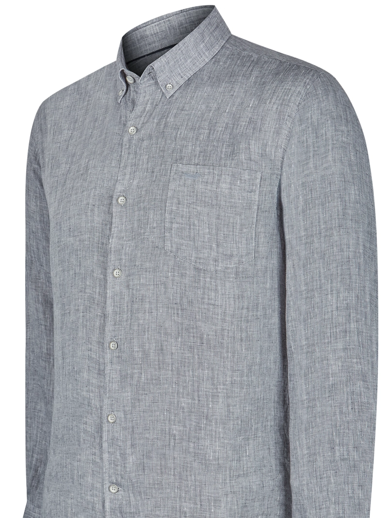 CAMISA LINO ORGÁNICO GRIS FANTASY HOMBRE ROCKFORD - 4