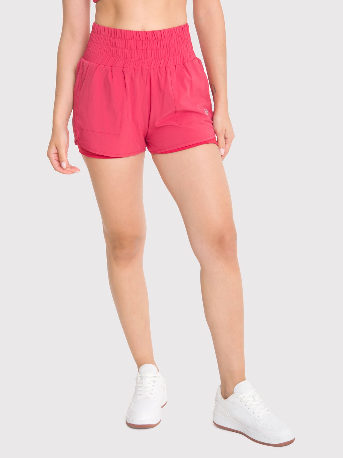 SHORT DEPORTIVO MUJER POCKET ROJO BSOUL - 1