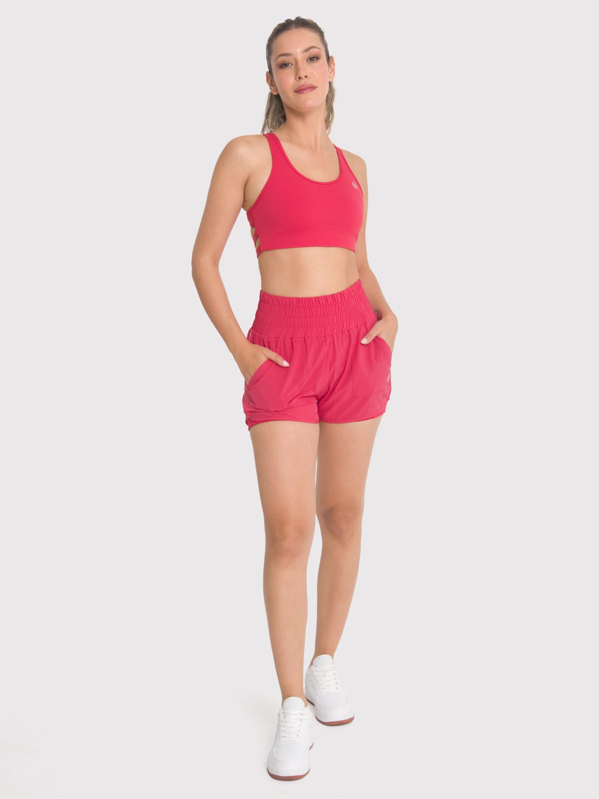 SHORT DEPORTIVO MUJER POCKET ROJO BSOUL - 5