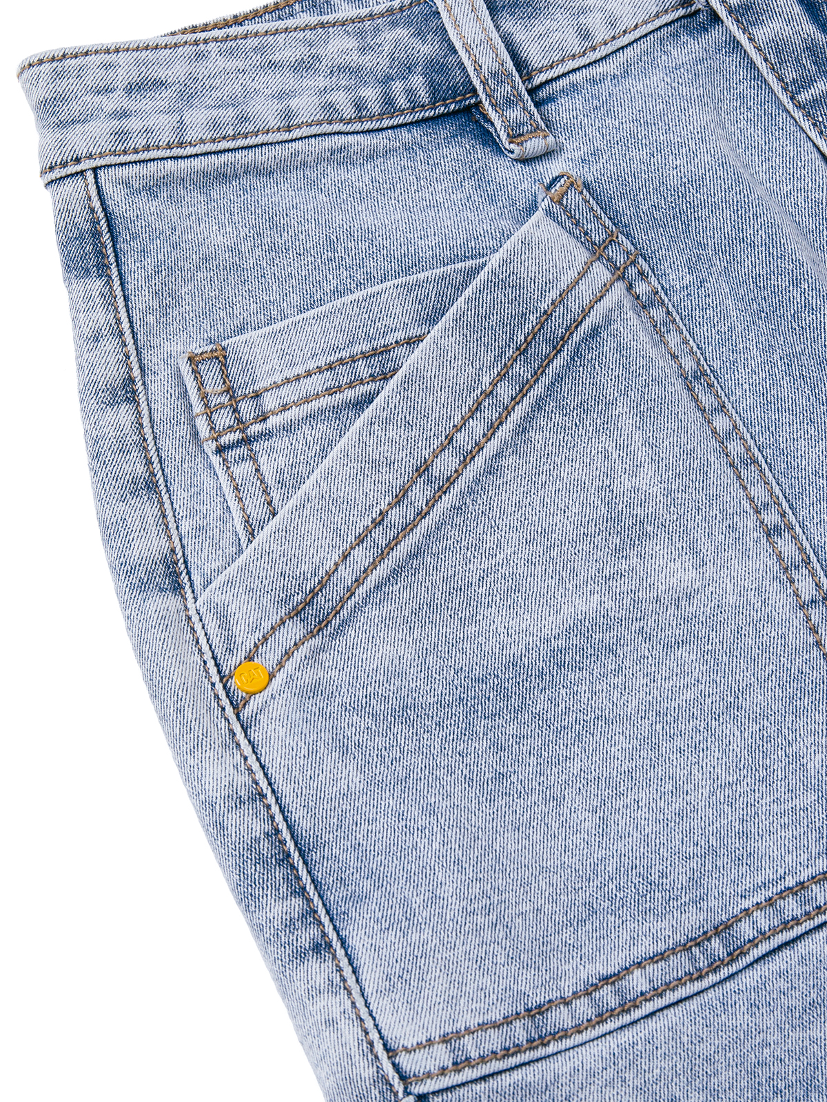 SHORT MUJER TRIBLEND STRETCH DENIM SHORT AZUL CLARO CAT - 7