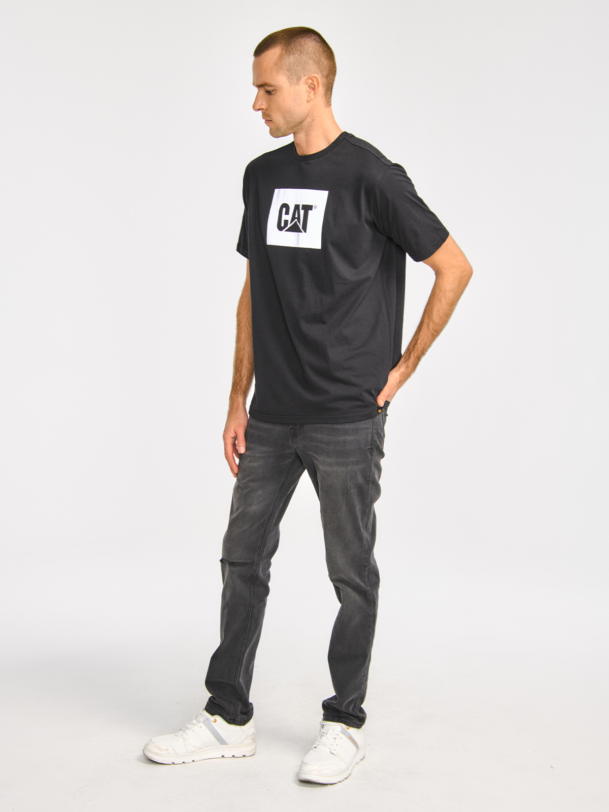 POLERA MANGA CORTA HOMBRE REFLECTIVE CAT LOGONEGRO CAT - 4