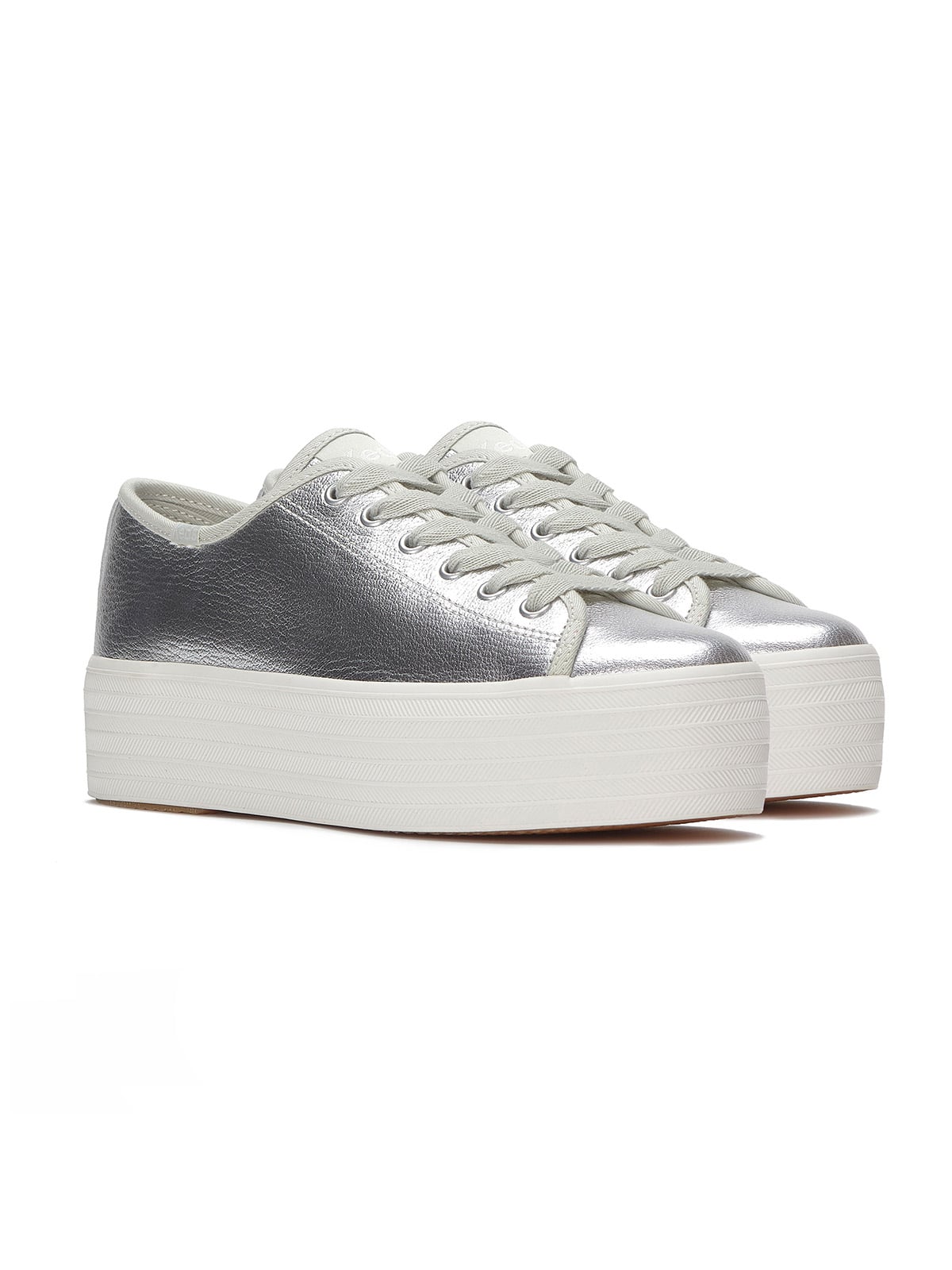 ZAPATILLA CUERO MUJER TRIPLE UP PLATEADO KEDS - 4