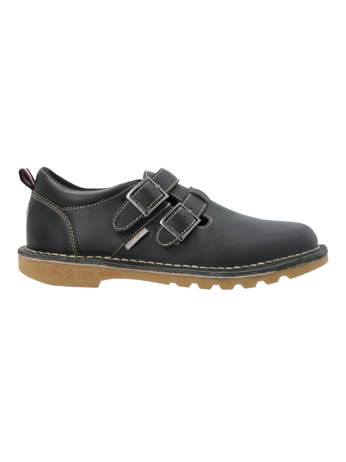 GUILLERMINA ESCOLAR CUERO NEGRO NIÑA SPRB HUSH PUPPIES - 1