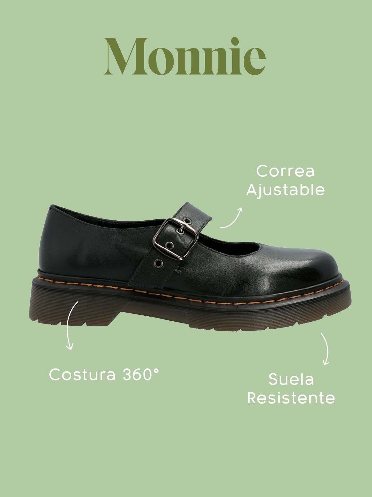 GUILLERMINA ESCOLAR CUERO NEGRA NIÑA MOON HUSH PUPPIES - 2
