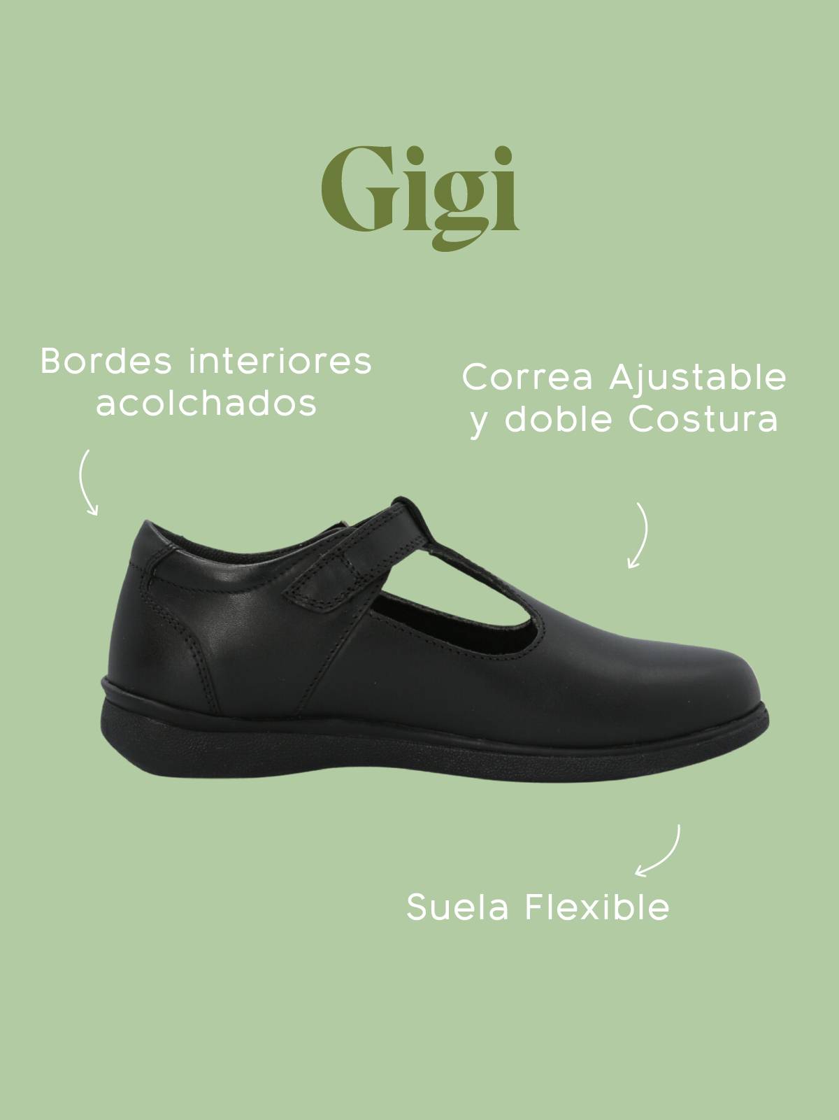 GUILLERMINA ESCOLAR CUERO NEGRA NIÑA GIGI HUSH PUPPIES - 2