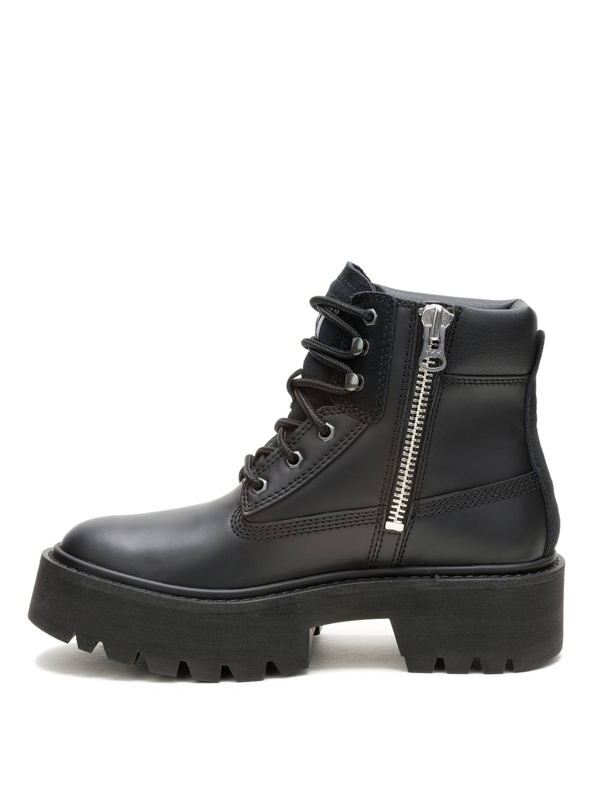 BOTIN CUERO MUJER COLORADO MAX 6 ZIP NEGRO CAT - 4