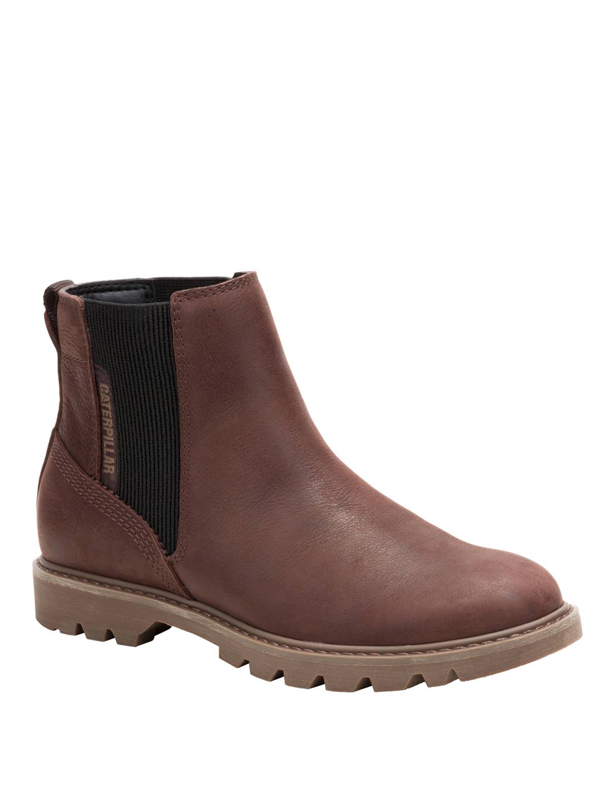 BOTIN CUERO MUJER COLORADO CHELSEA MARRON OSCURO CAT - 1