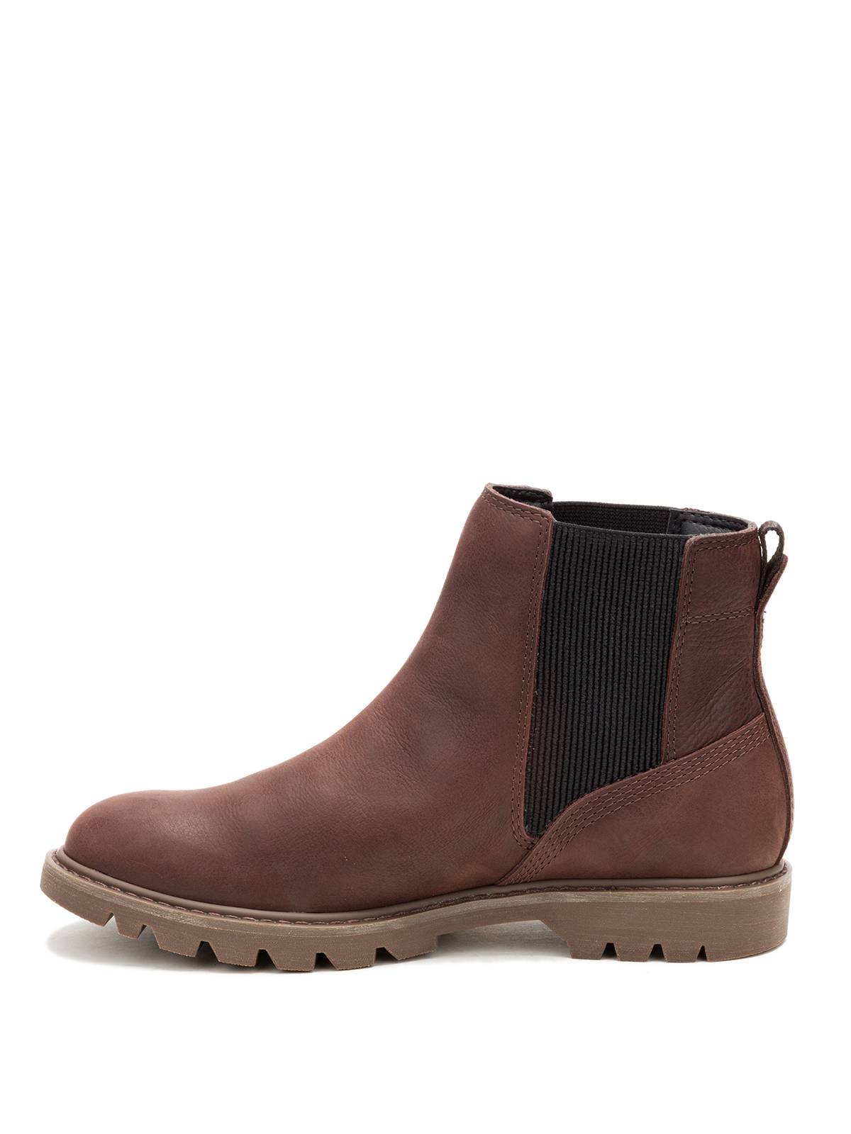 BOTIN CUERO MUJER COLORADO CHELSEA MARRON OSCURO CAT - 4